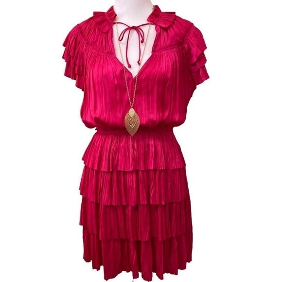 NEW ULLA JOHNSON Vesna Dress Color Orchid Size 10 Tiered Flowy Soft Beautiful - Picture 2 of 14